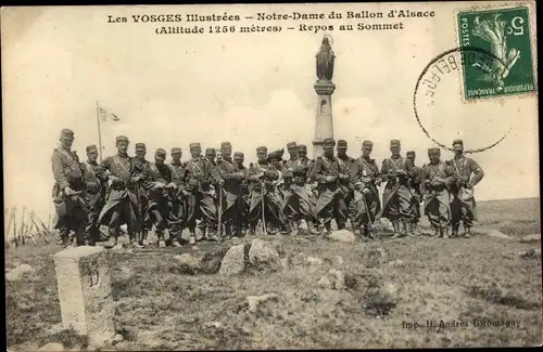 Ak Lepuix Gy Territoire de Belfort, Notre Dame du Ballon d'Alsace, Soldaten in Uniform