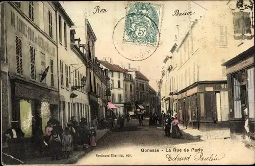 Ak Gonesse Seine Saint Denis, La Rue de Paris