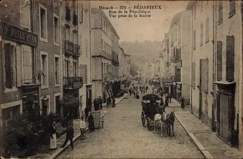 Ak Bédarieux Hérault, Rue de la Republique