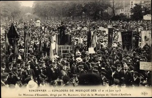 Ak Vincennes Val de Marne, Concours de Musique des 15 et 16 Juin 1913, Le Morceau d'Ensemble