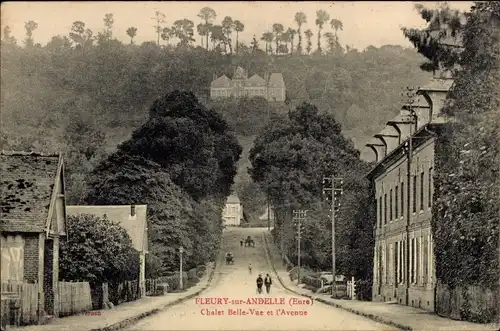 Ak Fleury sur Andelle Eure, Chalet Belle-Vue et l'Avenue