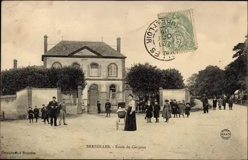 Ak Brezolles Eure et Loir, Ecole de Garcons