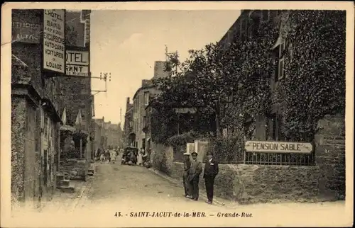 Ak Saint Jacut de la Mer Cotes d'Armor, Grande Rue, Pension Sable