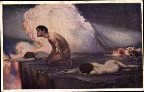 Künstler Ak Fahrenkrog, Ludwig, Sehnsucht, Allegorie