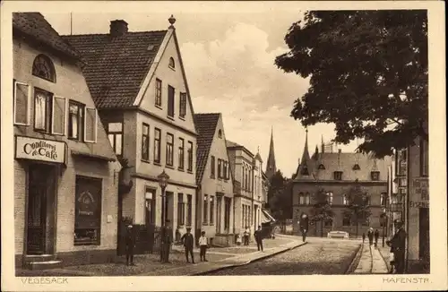 Ak Vegesack Hansestadt Bremen, Hafenstraße, Konditorei Cafe