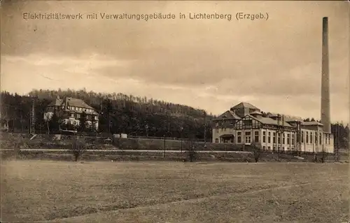 Ak Lichtenberg im Erzgebirge, Elektrizitätswerk, Verwaltungsgebäude