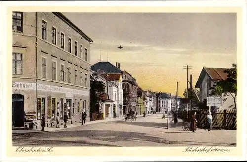 Ak Ebersbach in Sachsen Oberlausitz, Bahnhofstraße, Handlung Behnert