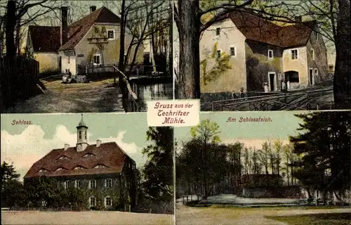 Ak Doberschau Gaußig Oberlausitz, Techritzer Mühle, Schloss, Gasthaus