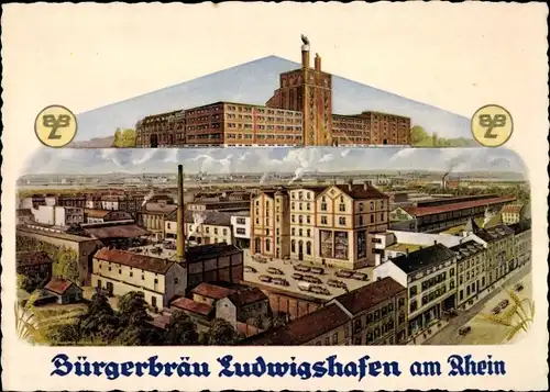 Ak Ludwigshafen am Rhein, Bürgerbräu, Brauerei