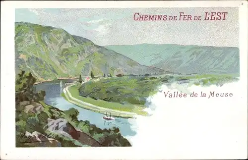 Künstler Litho d'Alisi, H., Vallee de la Meuse, Chemins de Fer de l'Est