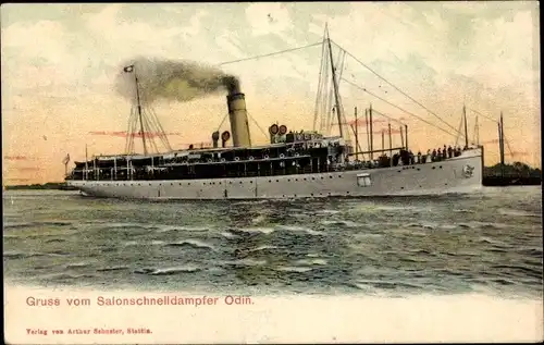 Ak Salonschnelldampfer Odin, Reederei Braeunlich Stettin