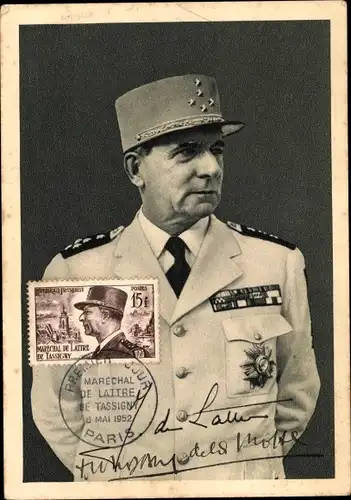 Ak Marechal de Lattre de Tassigny, Liberateur de Toulon, Portrait, Uniform