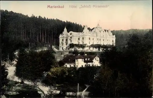 Ak Mariánské Lázně Marienbad Reg. Karlsbad, Hotel Schloss Miramonti, Tiroler Hof