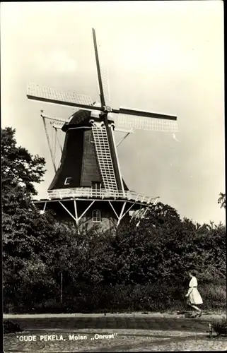 Ak Oude Pekela Groningen Niederlande, Molen Onrust, Windmühle