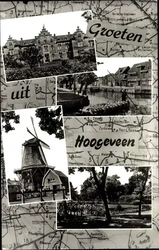 Ak Hoogeveen Drenthe, Windmühle, Park, Kanal