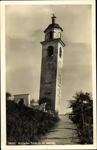 Ak Sankt Moritz Kanton Graubünden, Schiefer Turm