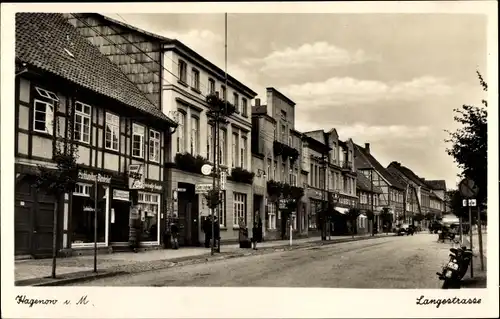 Ak Hagenow in Mecklenburg, Langestraße, Geschäfte