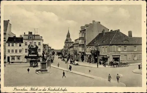 Ak Prenzlau in der Uckermark, Friedrichstraße, Platz, Kaiser's Kaffeegeschäft, Denkmal