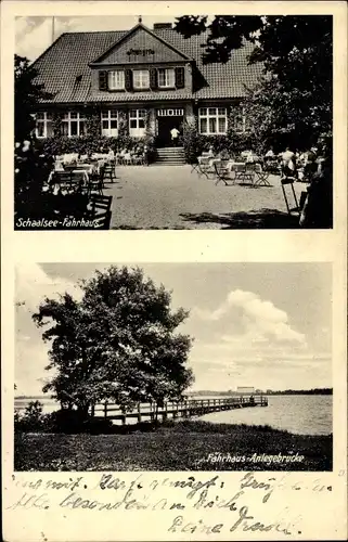 Ak Zarrentin am Schaalsee, Fährhaus, Anlegebrücke