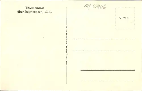 Ak Thiemendorf Waldhufen Sachsen, Blick von den Königshainer Bergen, Bäckerei, Gerichtskretscham