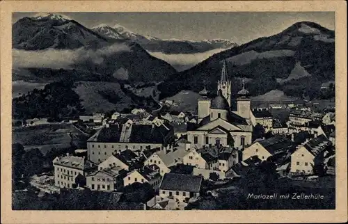 Ak Mariazell Steiermark, Gesamtansicht mit Zellerhüte