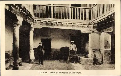 Ak Toledo Kastilien La Mancha Spanien, Patio de la Posada de la Sangre