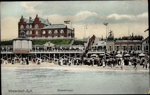 Ak Westerland auf Sylt, Centralstrand