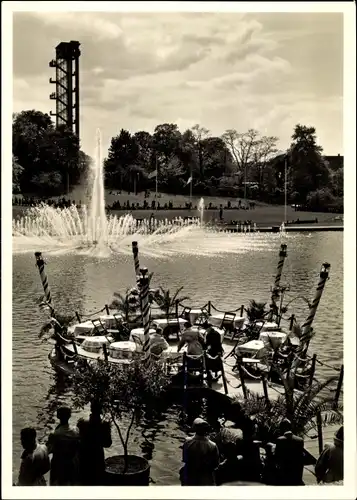 Ak Hamburg, Planten un Blomen Ausstellungspark, Italienische Insel, Wasserlichtkonzert, Philips Turm