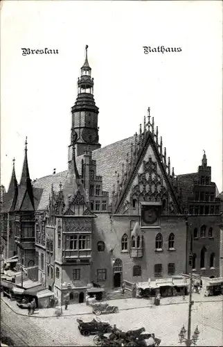 Ak Wrocław Breslau Schlesien, Rathaus