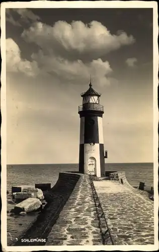 Ak Kappeln an der Schlei, Lotseninsel Schleimünde, Leuchtturm