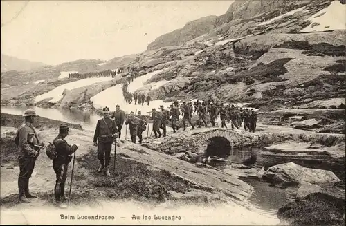 Ak Kanton Tessin, Schweizer Armee, Gebirgstruppen, Beim Lucendrosee, Lac Lucendro