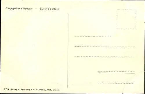 Ak Schweizer Armee, Eingegrabene Batterie, Batterie enfouie, Geschütz