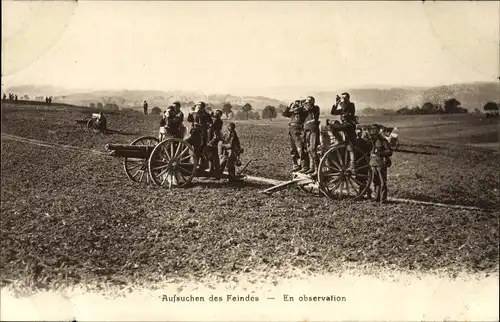 Ak Schweizer Armee, Artillerie, Aufsuchen des Feindes, En observation, Geschütze