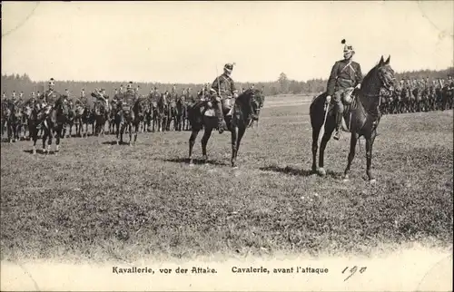 Ak Schweizer Armee, Kavallerie, vor der Attacke, Cavalerie, avant l'attaque