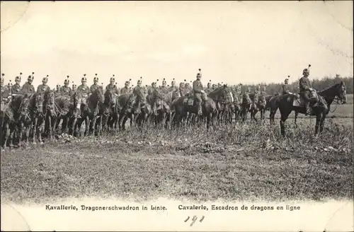 Ak Schweizer Armee, Kavallerie, Dragonerschwadron in Linie, Cavalerie, Escadron de dragons en ligne