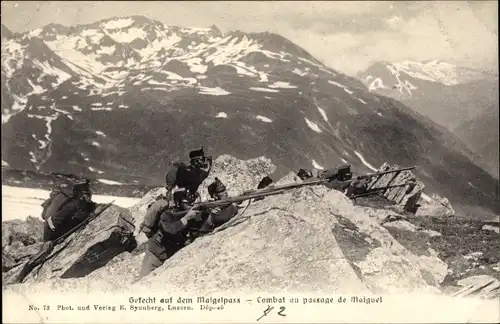 Ak Kanton Uri, Schweizer Soldaten, Gefecht auf dem Maigelpass, Maighelpass, Passage de Maiguel