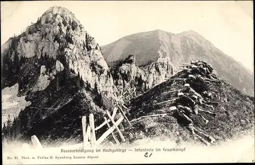 Ak Schweizer Armee, Gebirgstruppen, Passverteidigung im Hochgebirge, Infanterie im Feuerkampf