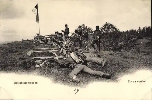 Ak Schweizer Armee, Gebirgstruppen, Gefechtsschießen, Tir de combat