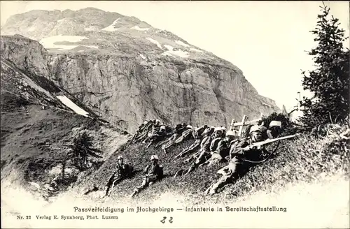 Ak Schweizer Armee, Gebirgstruppen, Passverteidigung im Hochgebirge, Infanterie in Bereitschaft