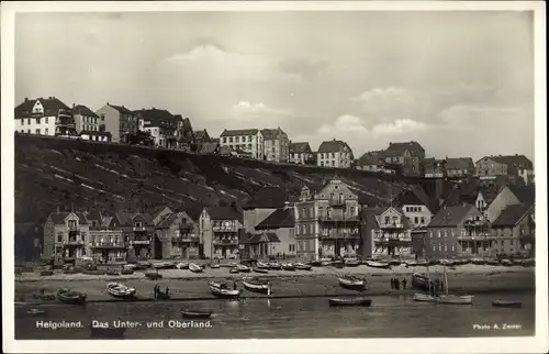 Ak Nordseeinsel Helgoland, Das Unter- und Oberland