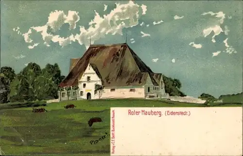 Künstler Litho Planert, Halbinsel Eiderstedt in Nordfriesland, Roter Hauberg