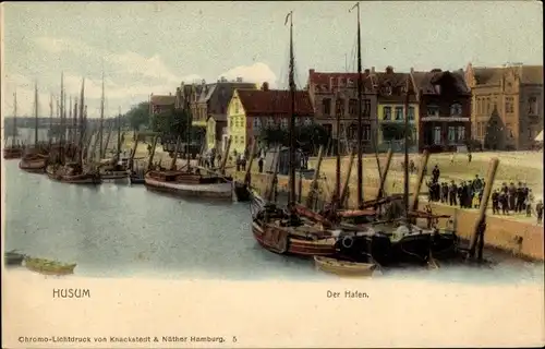 Ak Husum in Nordfriesland, Der Hafen