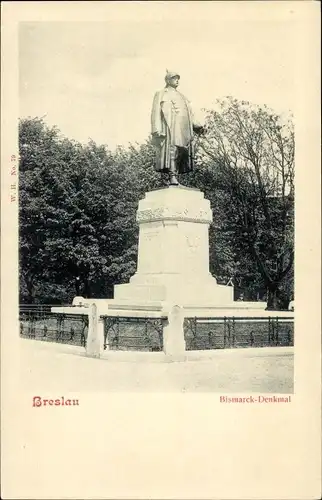 Ak Wrocław Breslau Schlesien, Bismarck-Denkmal