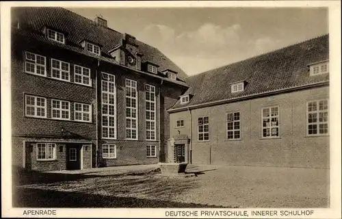 Ak Aabenraa Apenrade Dänemark, Deutsche Privatschule, innerer Schulhof