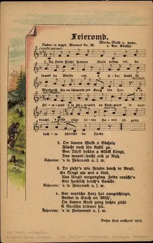 Lied Ak Günther, Anton, Erzgebirgische Mundart 36, Feieromd