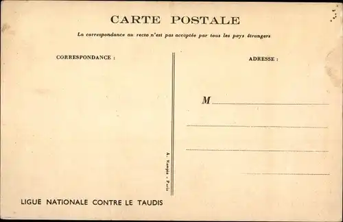 Künstler Ak Poulbot, Francisque, Encore l'eau qu'est gelée, Ligue Nationale contre le Taudis