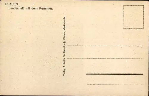 Ak Plauen im Vogtland, Landschaft mit dem Kemmler