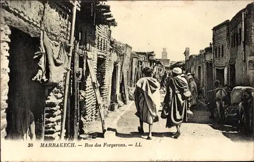 Ak Marrakesch Marokko, Rue des Forgerons