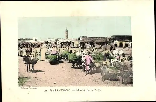 Ak Marrakesch Marokko, Marche de la Paille