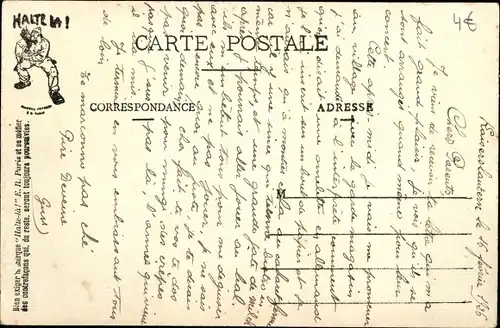 Buchstaben Ak F, Alphabet du Soldat, Fricot Recherche, französische Soldaten